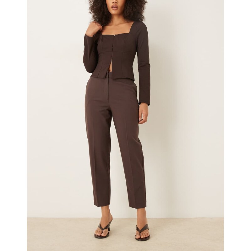 Nobodys Child tailored cigarette trouser co-ord chocolate brown