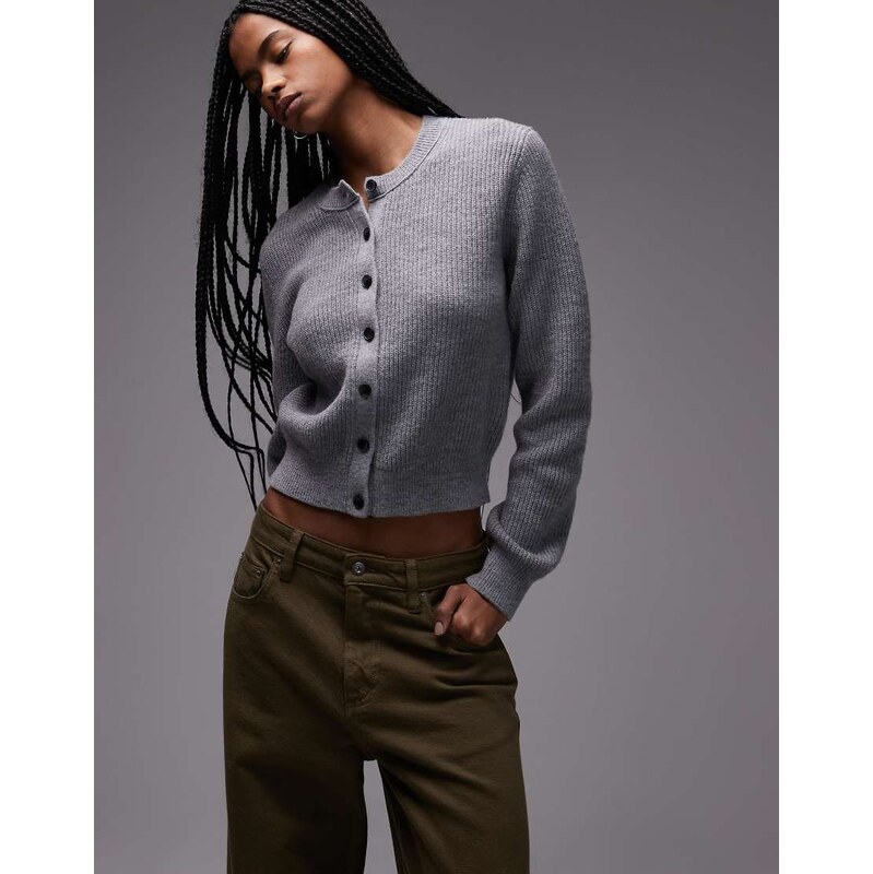 & Other Stories wool cotton blend short sleeve knitted jumper in