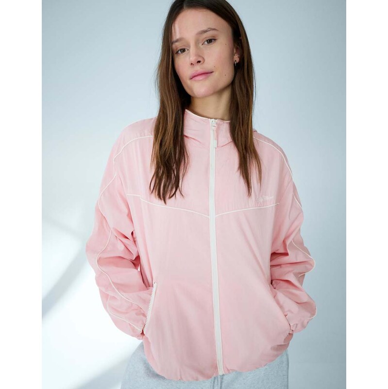 Bershka Technical hooded jacket in dust pin-Purple 112881457