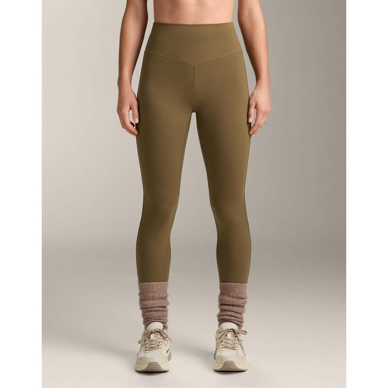 OYSHO Evermove 65cm high rise ankle-length leggings in khaki-Green 112881485