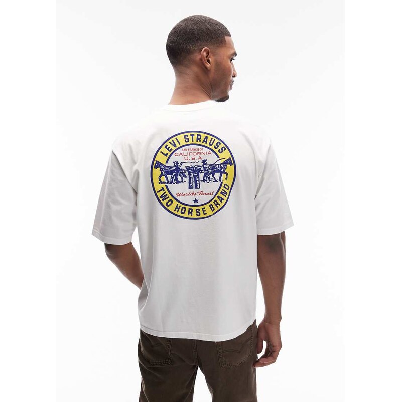 Levis two horses back print graphic t-shirt in white