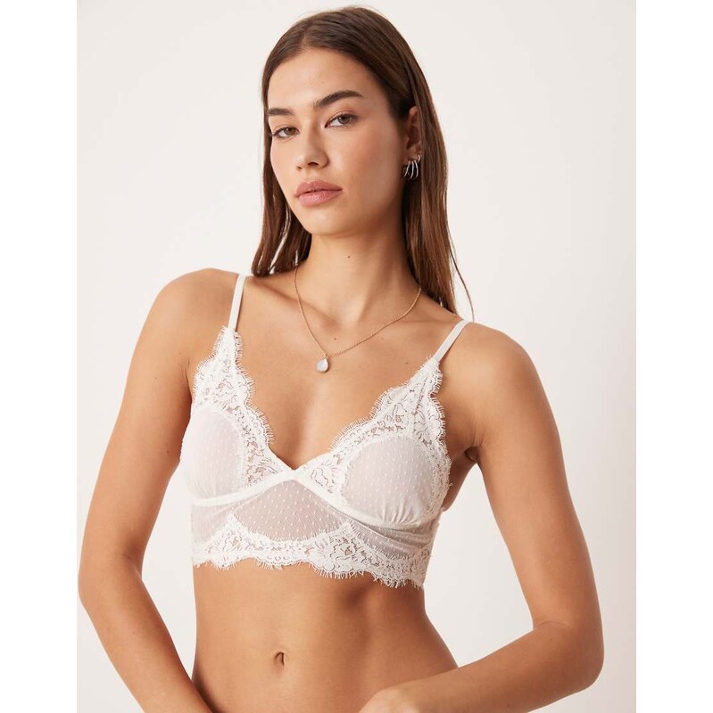 Free People fiona longline bra in white 112882613