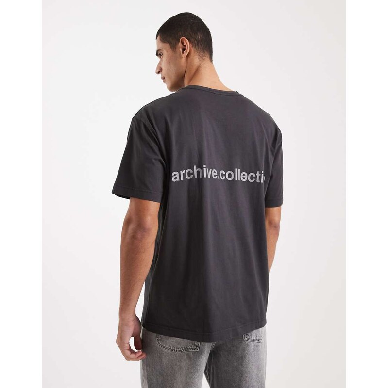 Cotton On box fit t-shirt with graphic in washed black