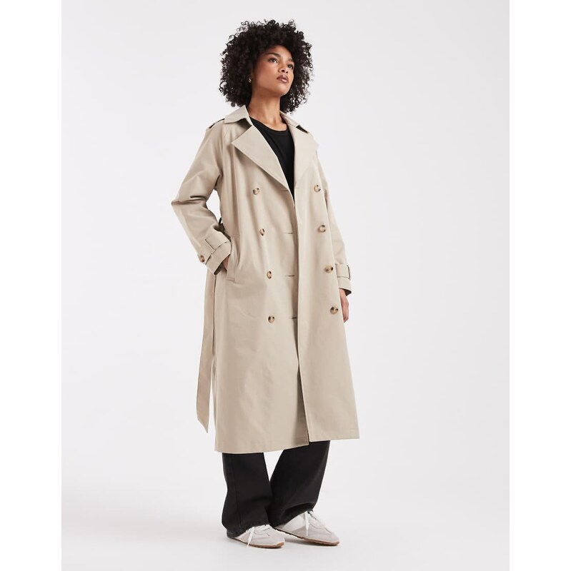 Threadbare trench coat in light stone-Neutral
