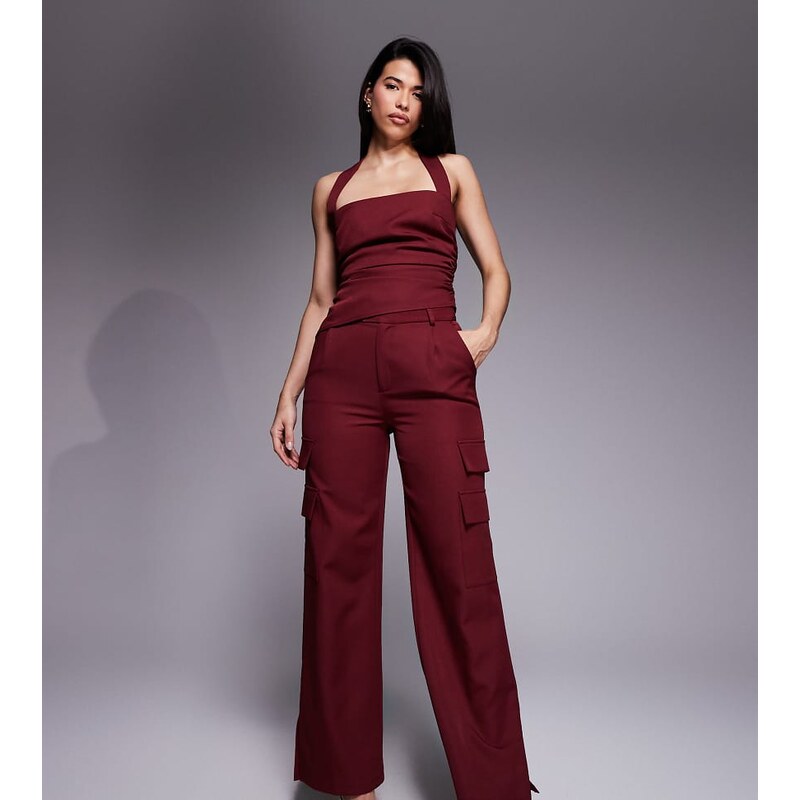 Kaiia exclusive tailored pocket detail wide leg trousers co-ord