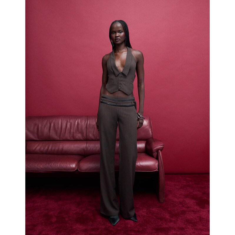 Tiger Mist Fedra tailored tie waist detail flared trouser co-ord in 112882891
