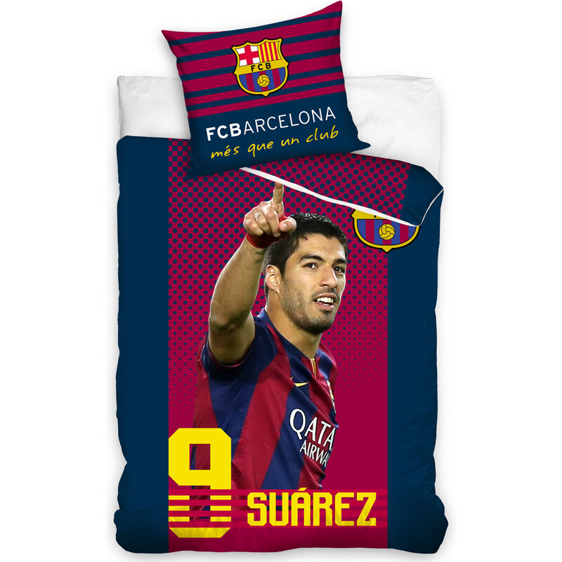 Povlečení FC Barcelona Suárez + Prostěradlo 90x200 cm ZDARMA