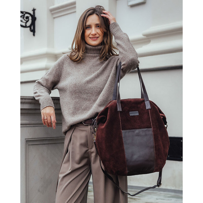 Shopper bag kabelka Marco Mazzini VS1M tmavě hnědá