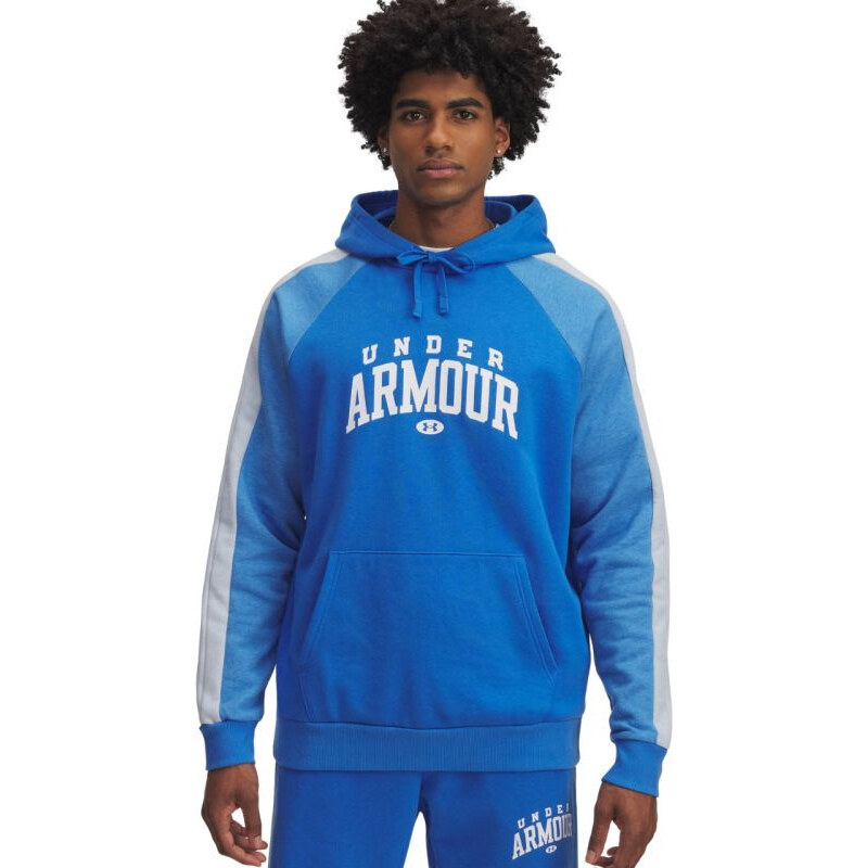 Pánská mikina Under Armour Rival Fleece Colorblock Hoodie blue