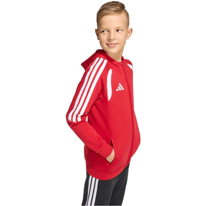 Dětská mikina Tiro 26 League Sweat Full Zip Hoodie červená model