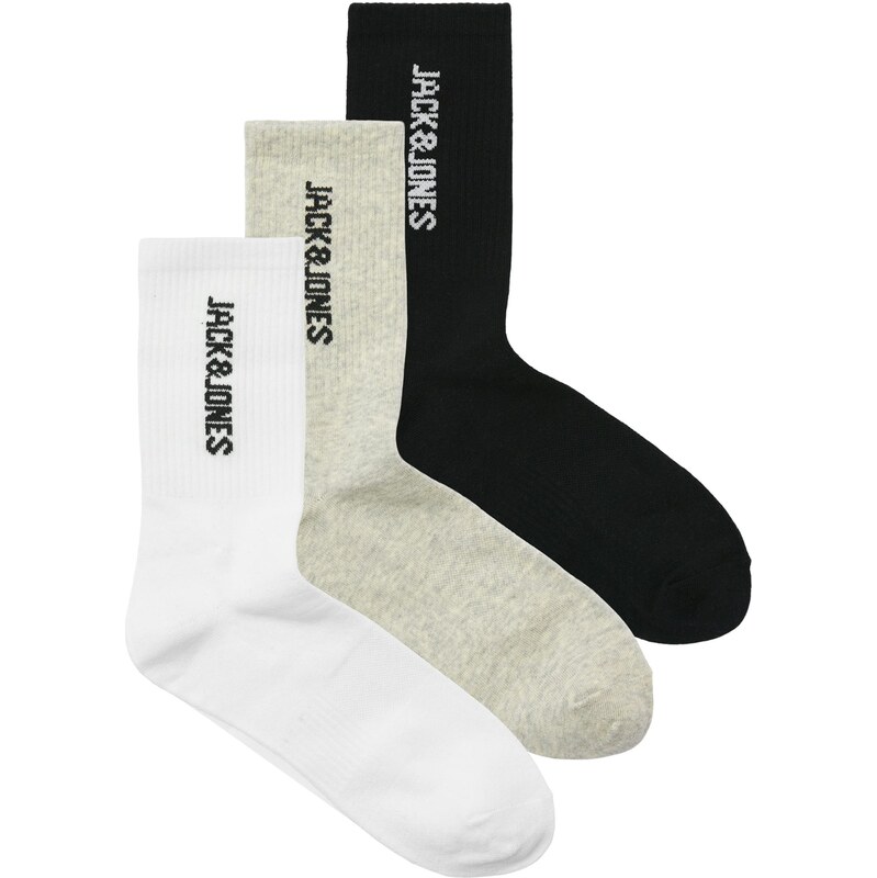 JACK & JONES Ponožky JACLIAM béžový melír / černá / bílá