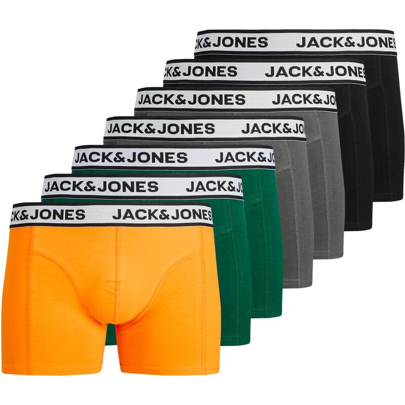 JACK & JONES Boxerky JACNolan šedá / zelená / oranžová / černá