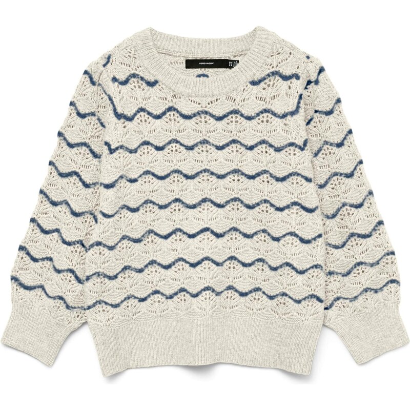 VERO MODA Svetr VMLEONOR režná / námořnická modř