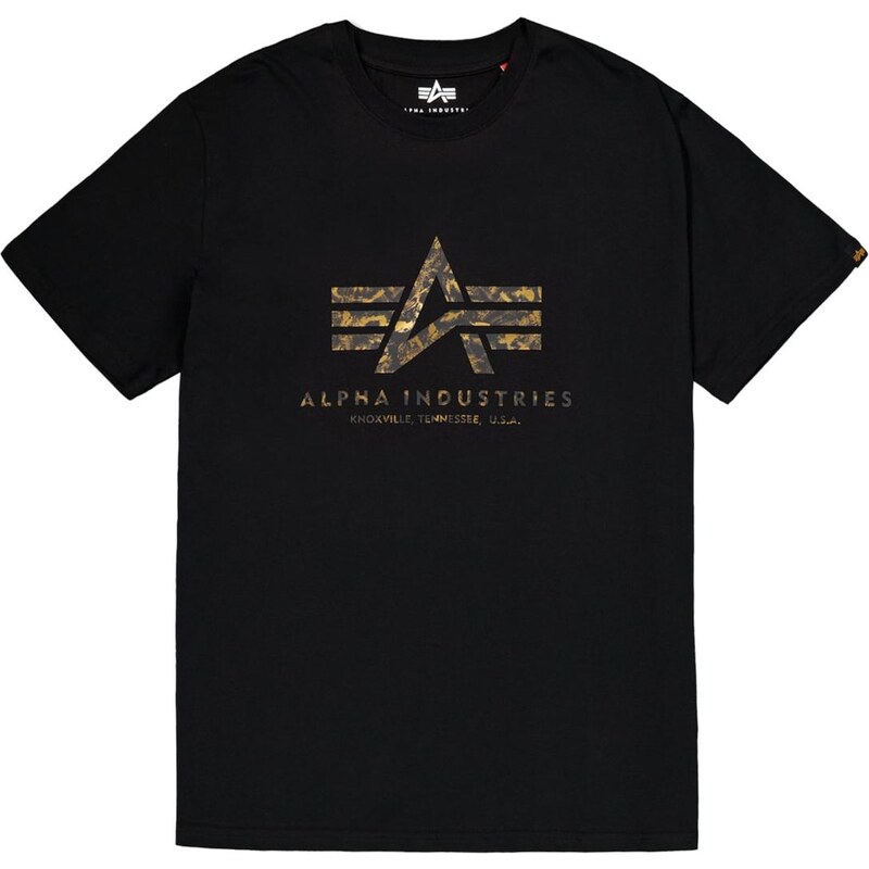 ALPHA INDUSTRIES Tričko zlatě žlutá / antracitová / černá