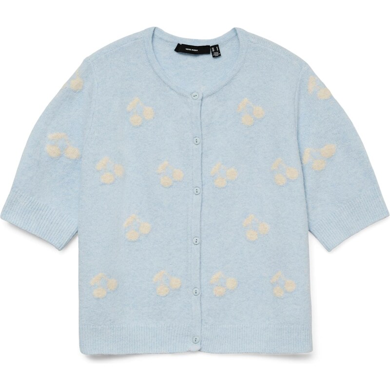 VERO MODA Kardigan VMDoffy Intarsia světlemodrá / bílá