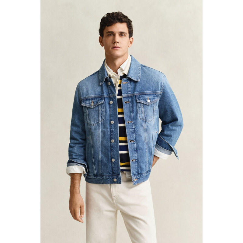 BUNDA GANT DENIM TRUCKER JACKET MID BLUE