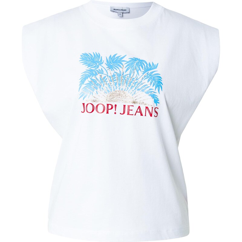 JOOP! Jeans Tričko Tosha tmavě béžová / azurová / grenadina / bílá 112888191