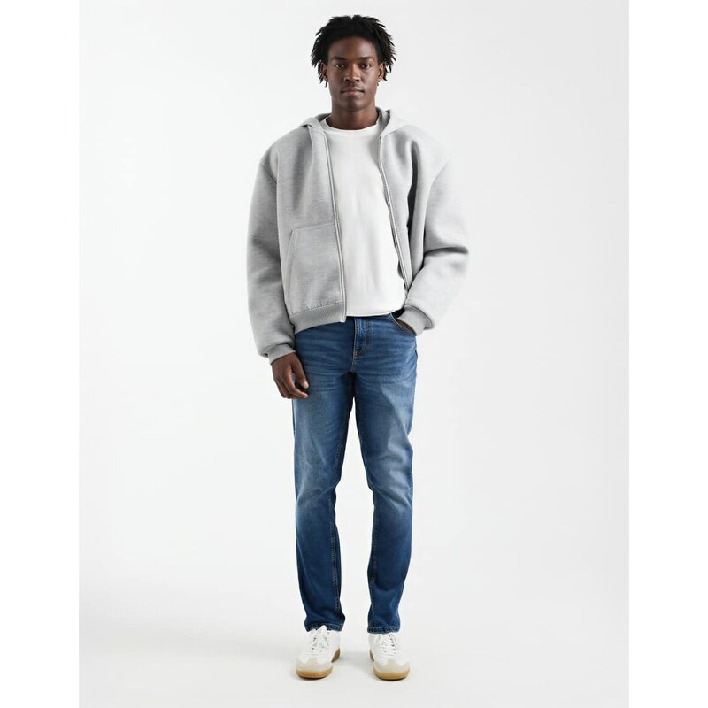ASOS DESIGN stretch slim jeans in dark wash blue