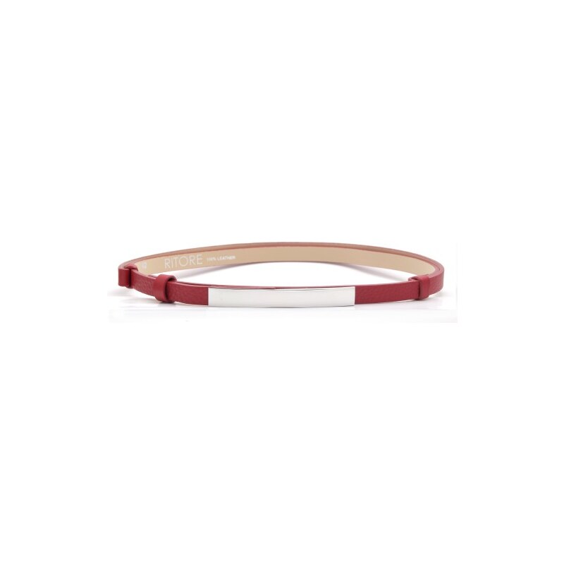 Dámský červený kožený pásek - DION