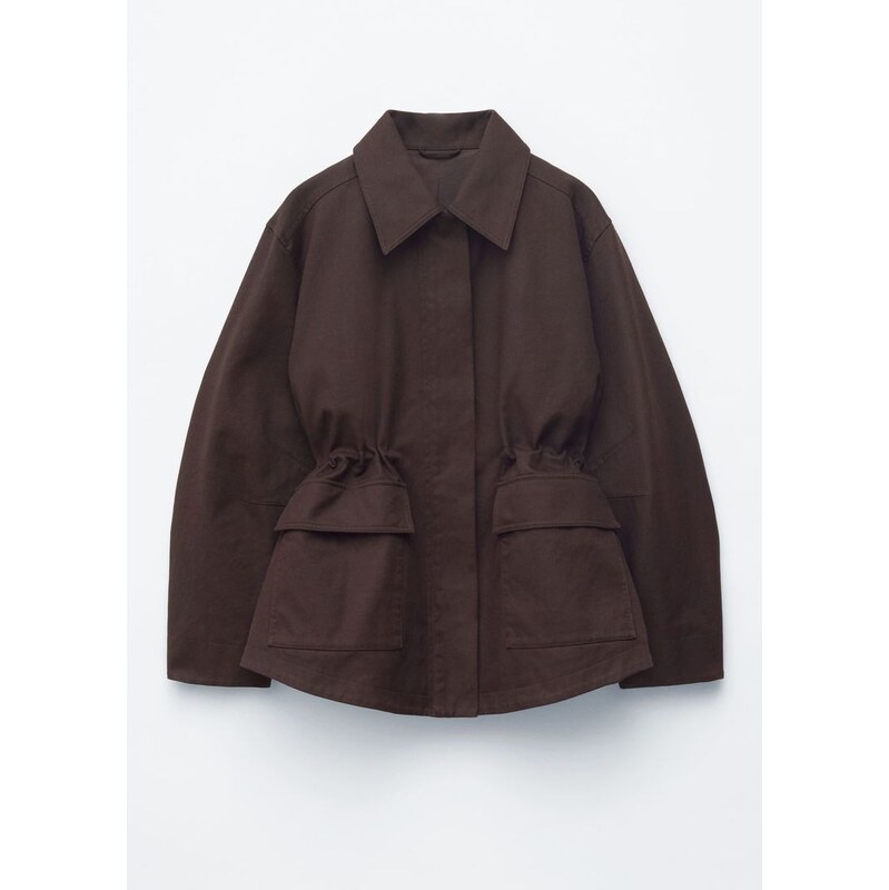 H&M - Nadměrná užitková bunda se stahovací šňůrkou - hnědá 112897515