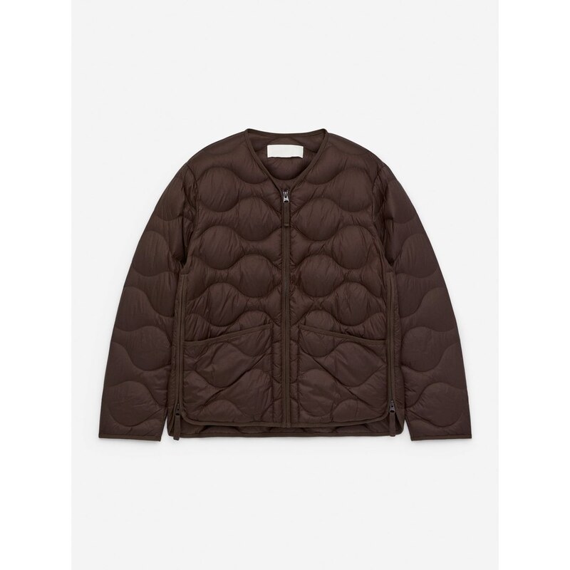 H&M - 2 v 1 upcyklovaná péřová bunda - hnědá 112897511