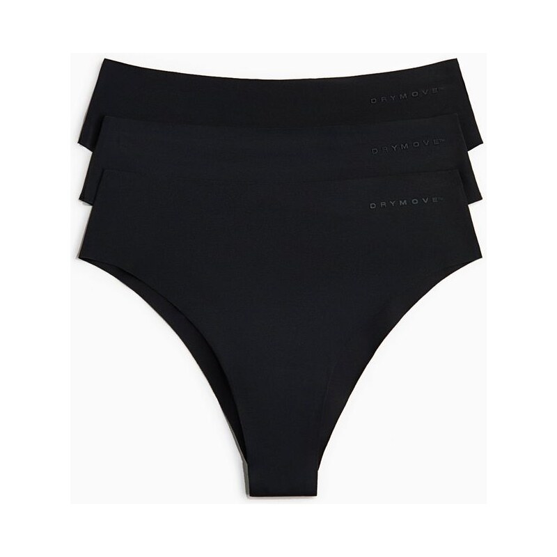 H&M - Sportovní kalhotky brazilian z DryMove 3 kusy - černá 108134771