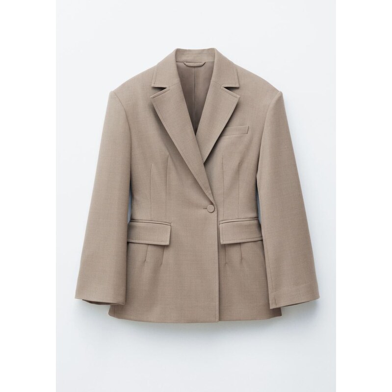 H&M - Vlněné sako se zúženými nohavicemi - béžová 112911965
