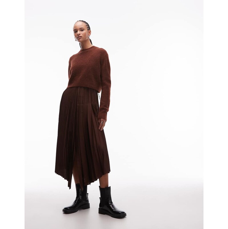 Allsaints jax 2 in 1 dress in chestnut brown 112930471