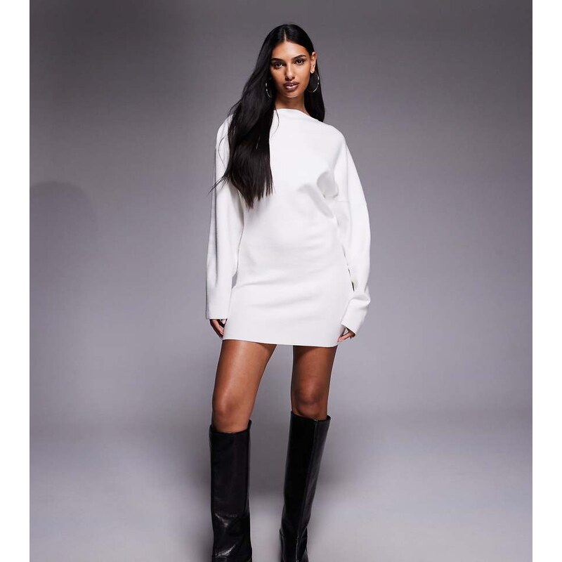 The Frolic exclusive straight neck ribbed knit balloon sleeve