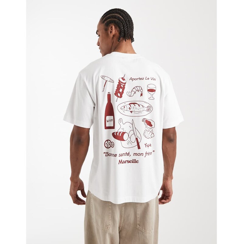 ASOS DESIGN relaxed t-shirt with back print in white
