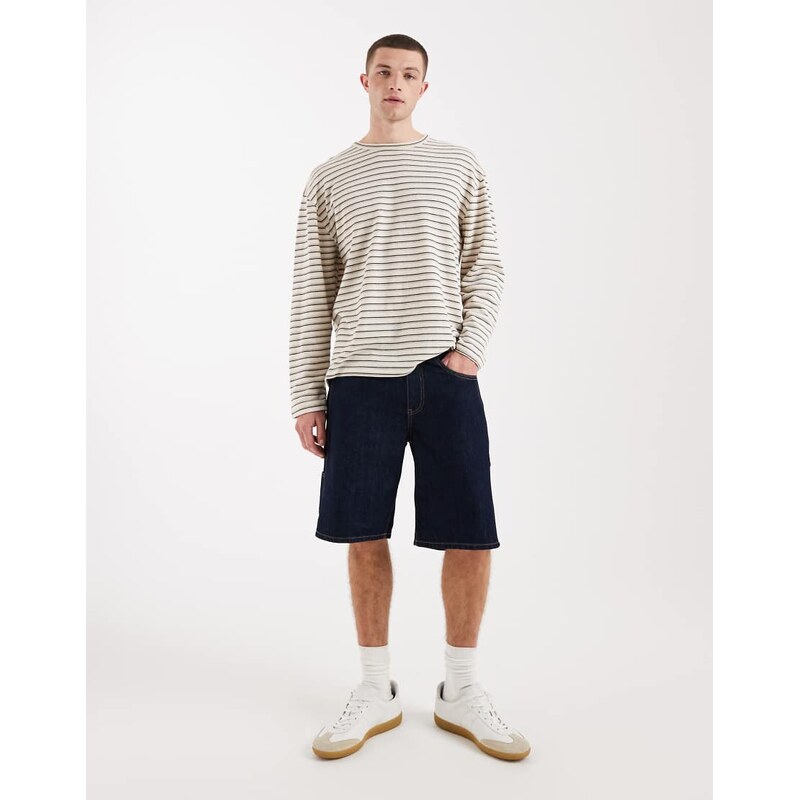 Tommy Jeans Jaimie relaxed skater denim shorts in dark wash blue
