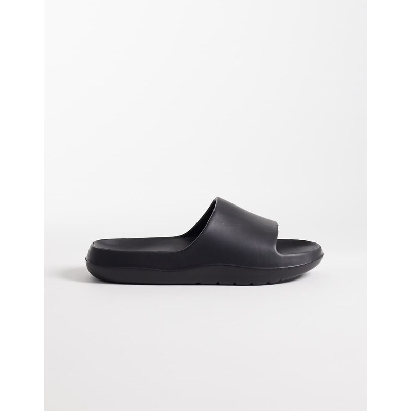 ASOS DESIGN chunky sliders in black