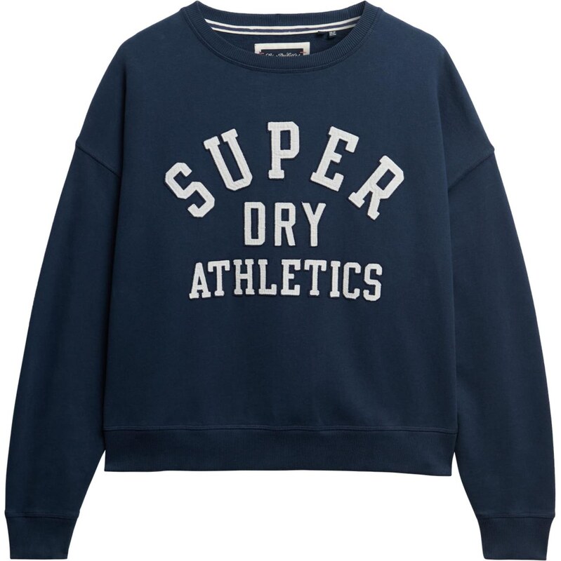 Superdry & Co Mikina Athletic Essentials marine modrá / bílá