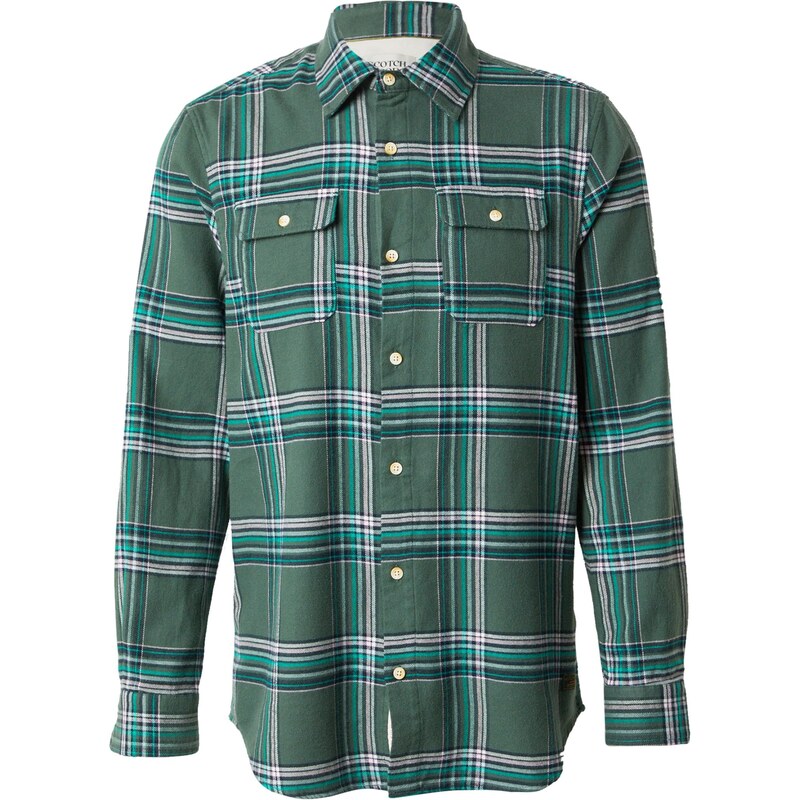 SCOTCH & SODA Košile tyrkysová / tmavě zelená / černá / bílá