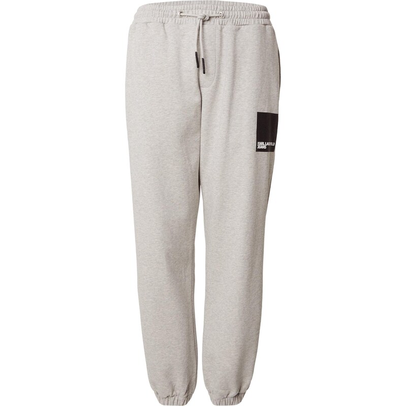 KARL LAGERFELD JEANS Kalhoty šedý melír / černá / bílá