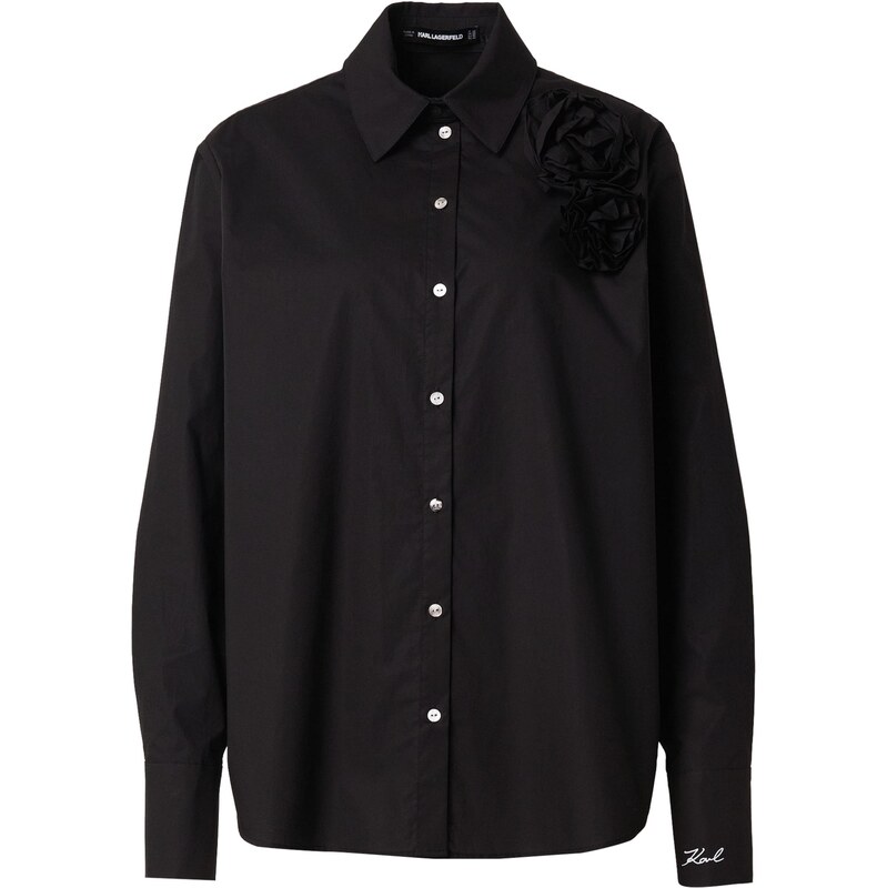Karl Lagerfeld Halenka FLOWER POPLIN černá 112914761