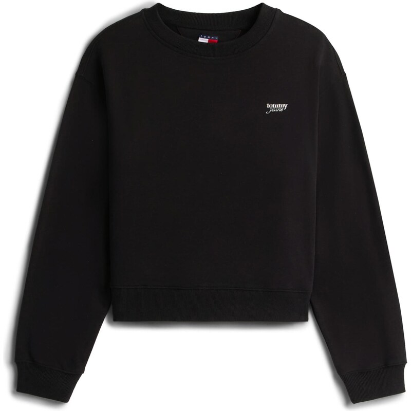 Tommy Jeans Mikina Crew černá / stříbrná