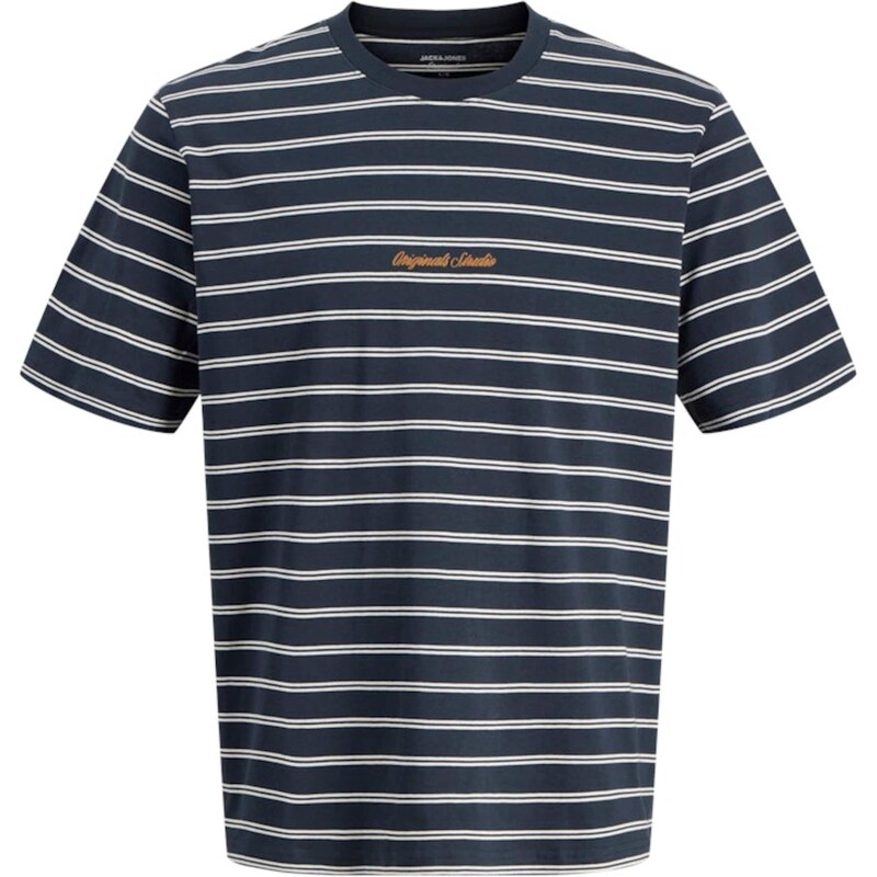 JACK & JONES Tričko JORNorrebro noční modrá / bílá