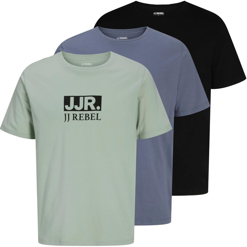 JJ Rebel Tričko JREBVALDE čedičová šedá / pastelově zelená /