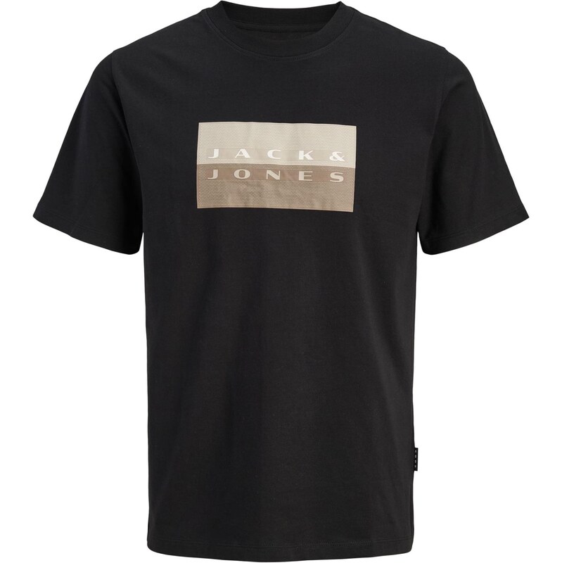 JACK & JONES Tričko JCOFusion světle hnědá / šedá / černá / bílá