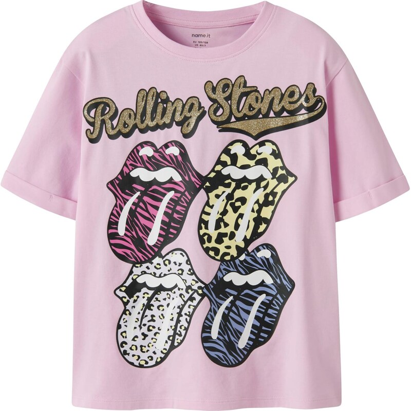 NAME IT Tričko NKFFURA ROLLINGS světle žlutá / růžová / černá /