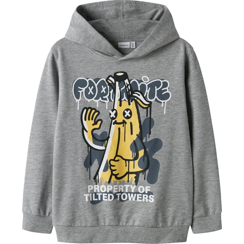 NAME IT Mikina NKMFox Fortnite námořnická modř / žlutá / šedý