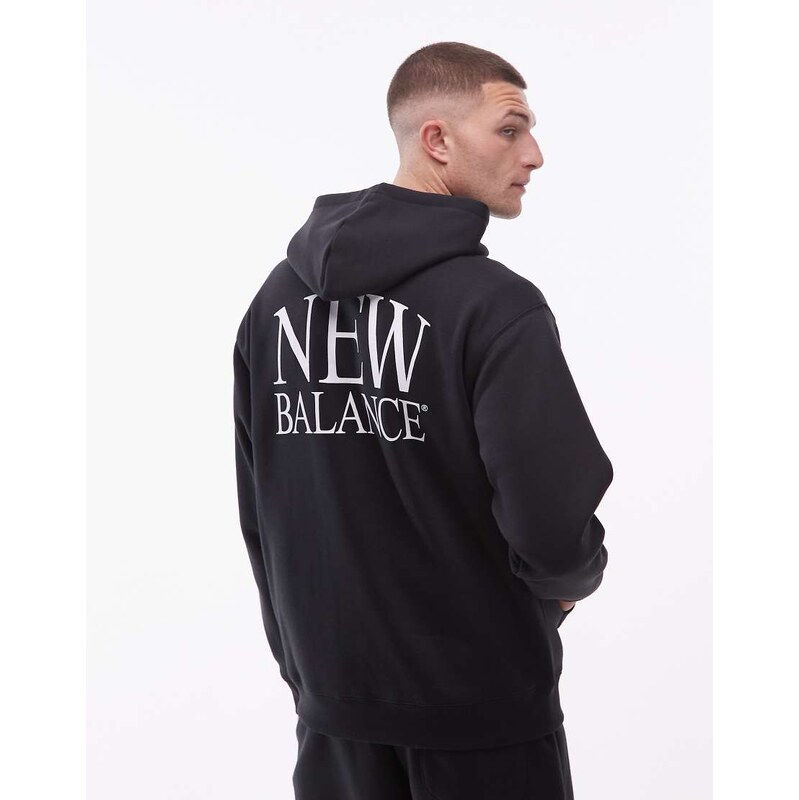 New Balance Reimagined fleece hoodie in black