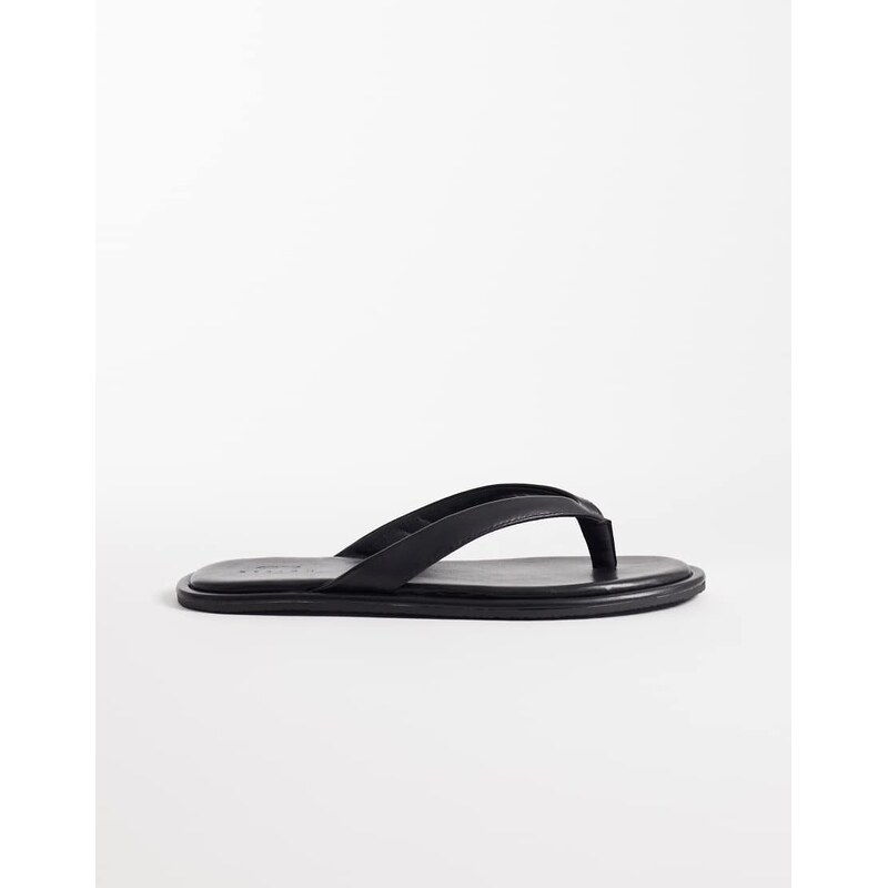 ASOS DESIGN leather strap sandals in black-Brown 114589524