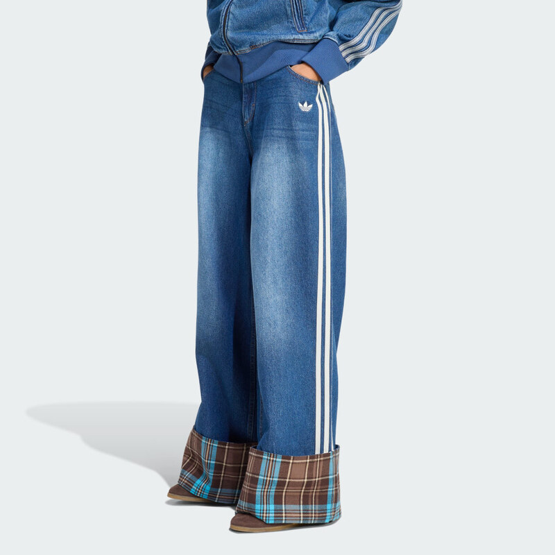 Adidas DŽÍNY VINTAGE WIDE LEG WITH CHECKED SEAM