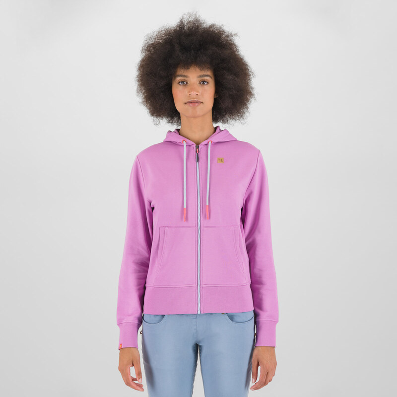 Karpos VOLPE dámská FULL ZIP mikina s kapucí bloom