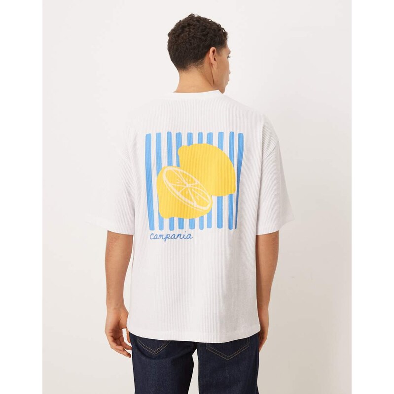 ASOS DESIGN super heavyweight oversized t-shirt with lemon