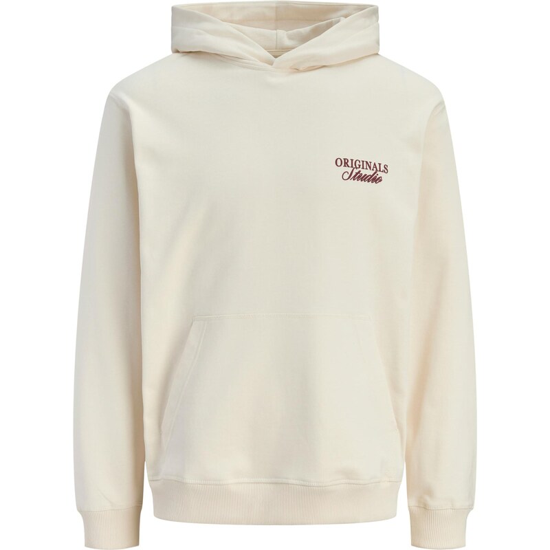 JACK & JONES Mikina JORNORREBRO krémová / červená