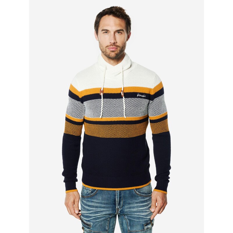 KOROSHI Svetr marine modrá / oranžová / offwhite 112943193