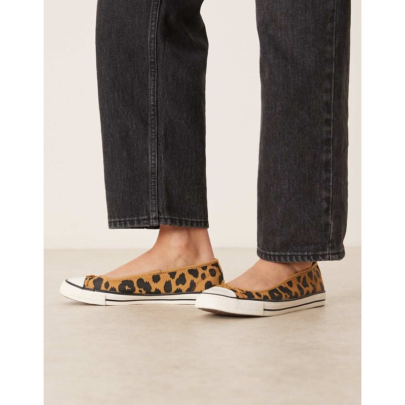 Converse Chuck Taylor All Star Dainty ballet flats in brown cow print 112945770